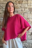 Conrad Box Cotton Knit Deep Raspberry